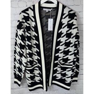 NWT BALTIC BORN Women’s Black White Leroy Houndstooth Knit Cardigan Size Small